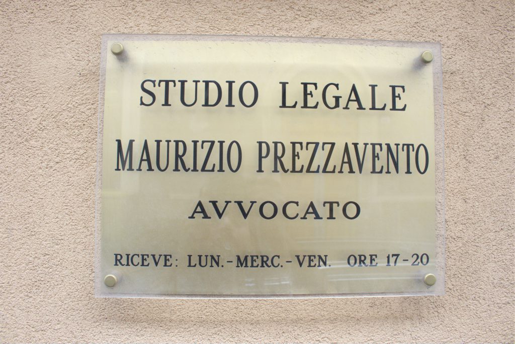 TARGA STUDIO LEGALE PREZZAVENTO